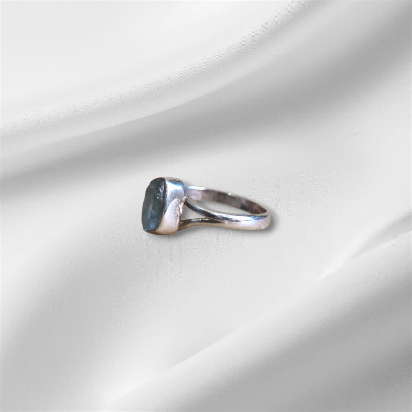 Raw and Untreated Aquamarine ring