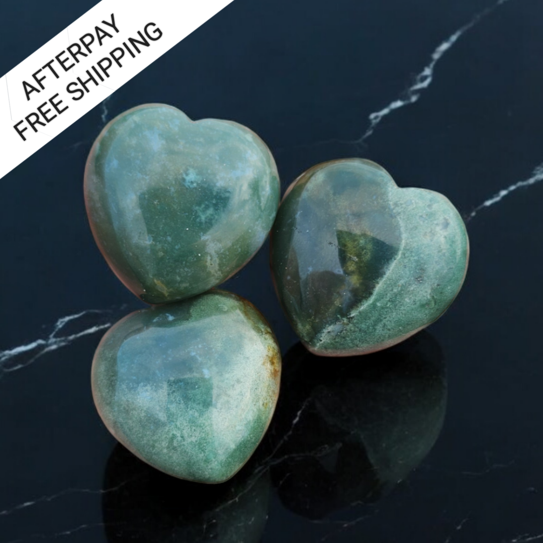 Moss Agate mini heart