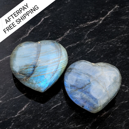 Labradorite mini hearts