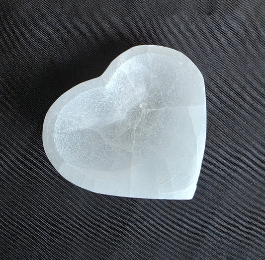 Selenite heart bowl